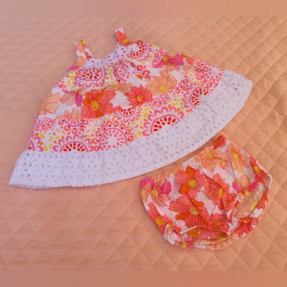 Penelope Mack swiss dot floral summer set for baby girl, 6-9 months
